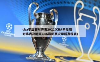 cba季后赛对阵表2021(CBA季后赛对阵表及时间CBA最新赛况季后赛程表)