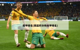 西甲排名(英超积分榜西甲排名)